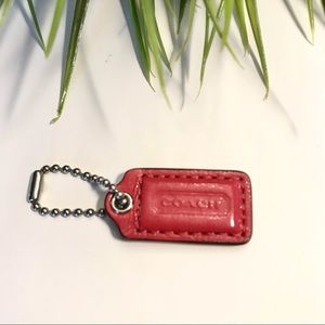 Small 1.5” COACH NEW YORK Pink Patent Leather Hangtag Hanging Tag